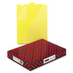 Out Guides w/Diagonal-Cut Pockets, Poly, Letter, Yellow, 50/Box