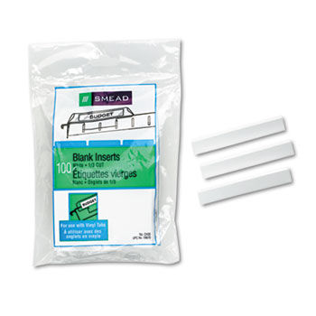 Inserts for Hanging File Folder Tabs, 1/3 Tab, 3 1/4 Inch, White, 100/Pack