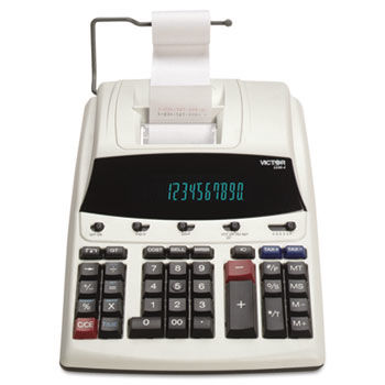 1230-4 Fluorescent Display Two-Color Printing Calculator, 12-Digit Fluorescent