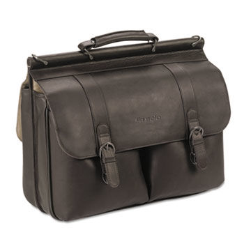 Classic 16"" Leather Briefcase, 16-1/2 x 5 x 13, Espresso