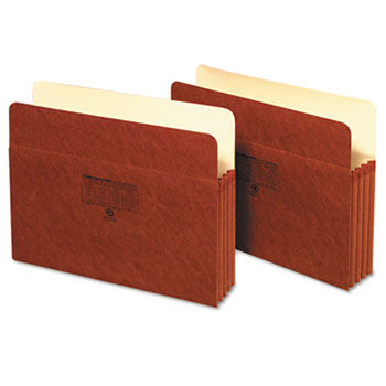 Three Inch Expansion Accordion Pocket, Straight, Manila/Redrope, Letter, Brown