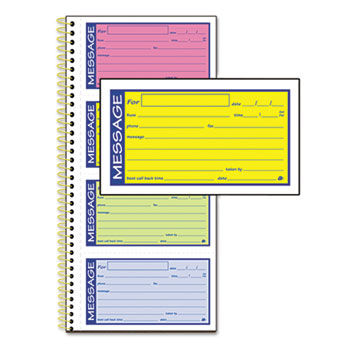 Wirebound Telephone Message Book, Two-Part Carbonless, 200 Forms