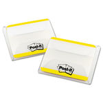 Durable File Tabs, 2 x 1 1/2, Striped, Yellow, 50/Pack