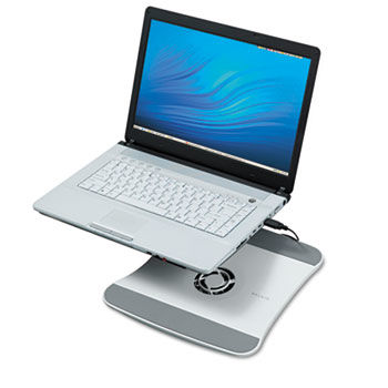 Laptop Cooling Stand with Wave Design, 11 1/2 x 12 1/2 x 1 3/8, White
