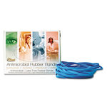 Latex Free Antimicrobial Cyan Blue Rubber Bands, Sz.#19, 3-1/2 x 1/16, 1/4lb Box