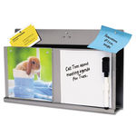 MyStyle Stainless Steel DocuPocket with White Board, Letter, Silver/White