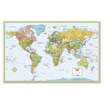 M-Series Full-Color Laminated World Wall Map, 50 x 32