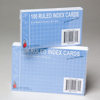 Index Cards - 2 Sizes Case Pack 72