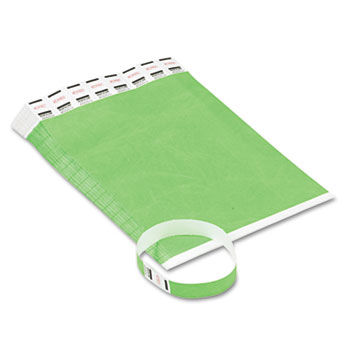 Crowd Management Wristbands, Sequentially Numbered, Green, 500/Pack