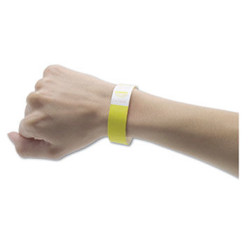 Crowd Management Wristbands, Sequentially Numbered, Yellow, 500/Pack