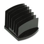 Incline Sorter, 6-Compartments, Plastic, 7.5w x 7.5d x 6.4h, Black
