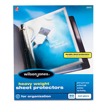 Heavy Weight Sheet Protector, Non-Glare Finish, Clear, 50/Box