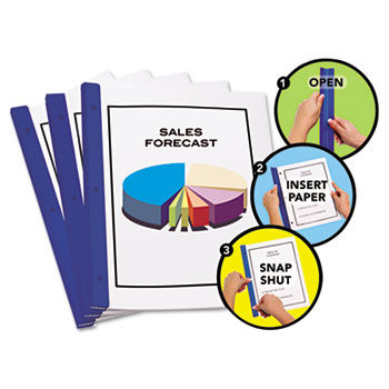 Redi-Bind Binder Bars, 50-Sheet Capacity, Navy Blue, 12/Pack