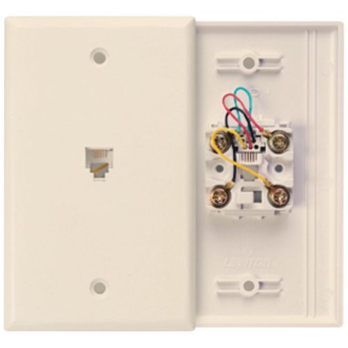 LEVITON 40949-I Telephone Wall Plate (Ivory)