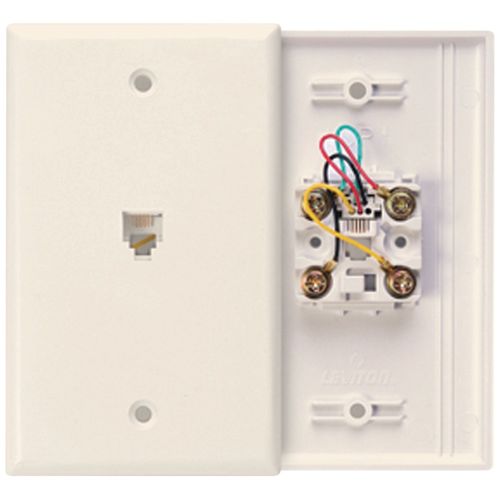 LEVITON 40949-T Telephone Wall Plate (Light Almond)