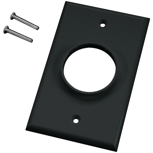MIDLITE 1GBK Single-Gang Wireport(TM) Wall Plate (Black)