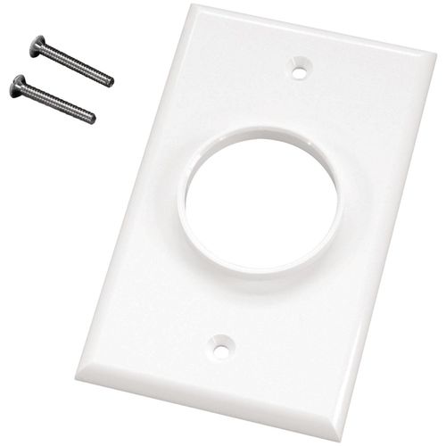 MIDLITE 1GWH Single-Gang Wireport(TM) Wall Plate (White)