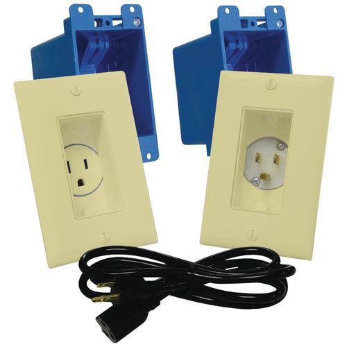 MIDLITE A46-I Dcor Recessed Receptacle & Power Inlet Kit (Ivory)