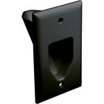 Datacomm 1-Gang Recessed Low Voltage Cable Plate - Black