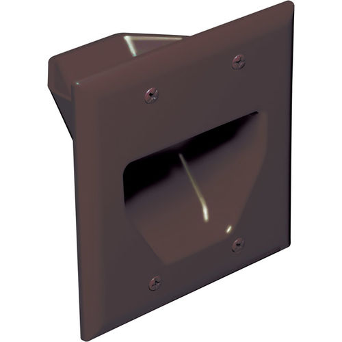 Datacomm 2-Gang Recessed Low Voltage Cable Plate - Brown