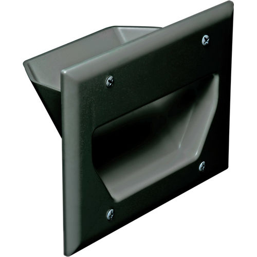 Datacomm 3-Gang Recessed Low Voltage Cable Plate - Black