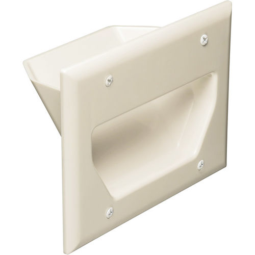 Datacomm 3-Gang Recessed Low Voltage Cable Plate - Lite Almond