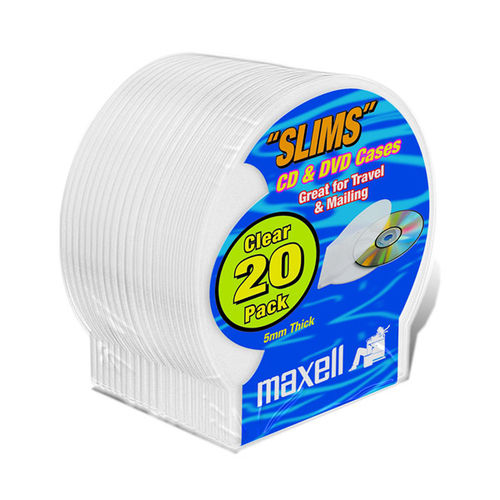 Clear Slim CD/DVD Clamshells - 20 Pack