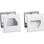 Datacomm 2-Gang Recessed Low Voltage Cable Plate Kit - White