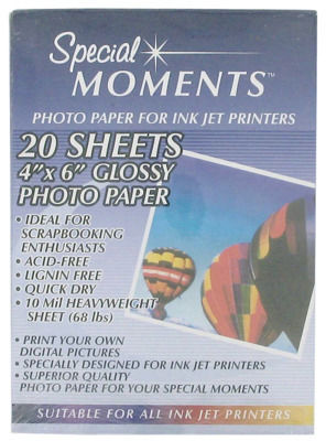 20-Pack 4""x6"" Photo Paper Case Pack 30