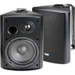 Black 6.5"" 120-Watt 2-Way Outdoor Patio Speakers