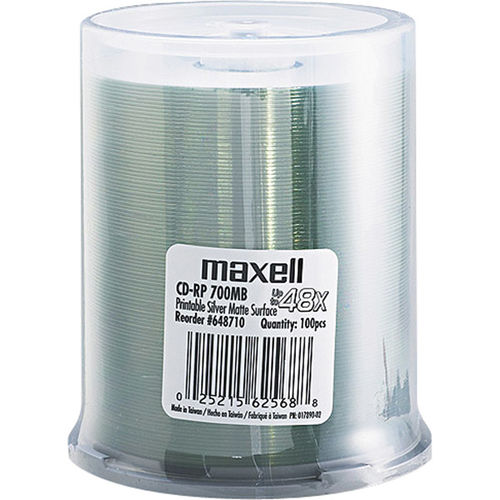 100PK CDR MEDIA 48X 700MB 80MIN SHINY SILVER CD-R P7
