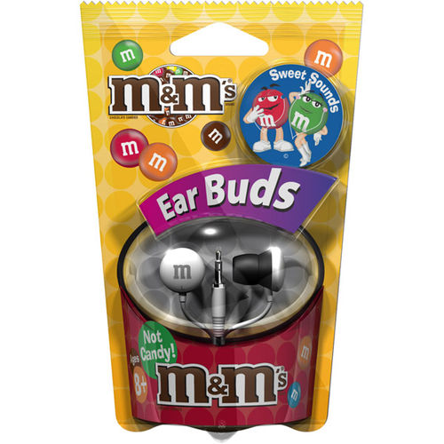 White M&M's Earbuds