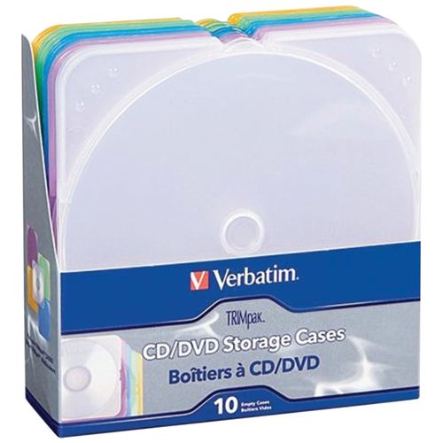VERBATIM 93804 TRIMpak CD/DVD Storage Cases, 10 pk