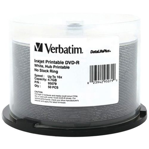VERBATIM 95079 4.7GB DataLifePlus DVD-Rs, 50-ct Spindle