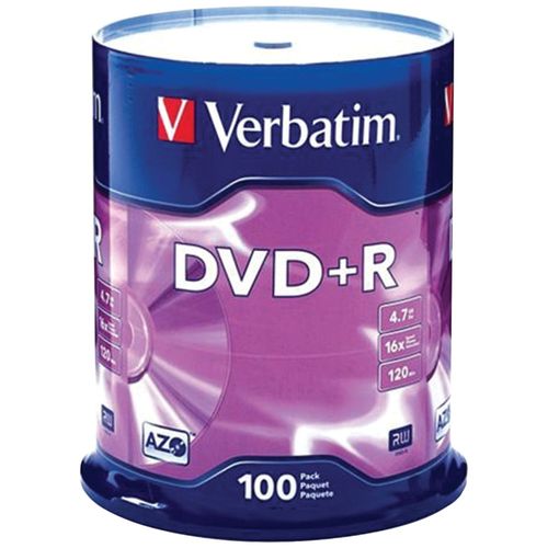 VERBATIM 95098 4.7GB DVD+Rs (100-ct Spindle)