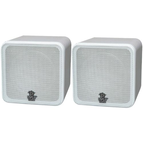 PYLE HOME PCB4WT 4"", 200-Watt Mini-Cube Bookshelf Speakers (White)
