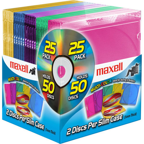 25PK CD-392 MULTI-COLOR DOUBLE SLIMLINE CD JEWEL CA