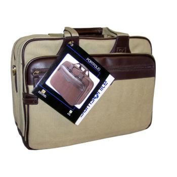 Samsonite Tan Canvas Portfolio Laptop Case