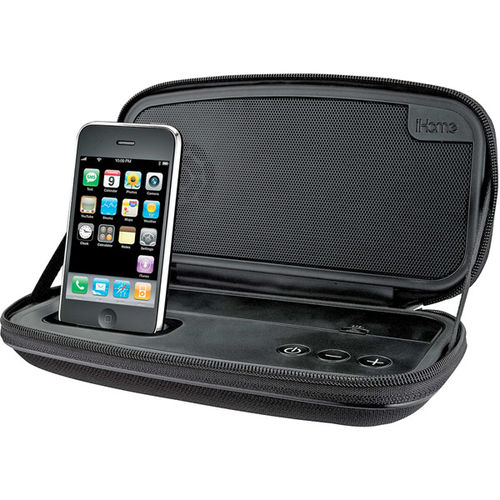 Black iP37 Portable Stereo Speaker Case With iPod/iPhone Dock
