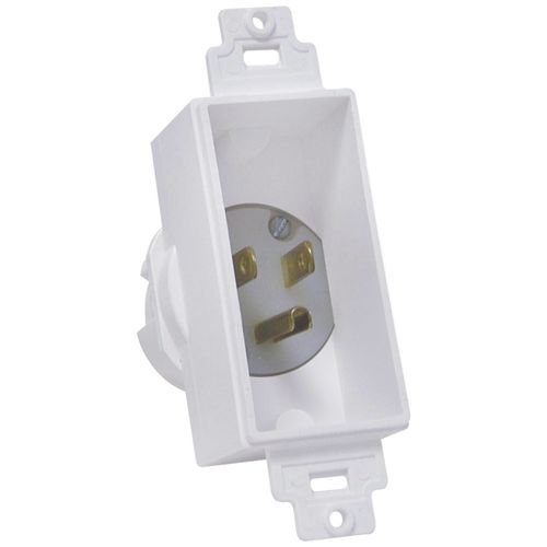 MIDLITE 4642-W Single-Gang Dcor Recessed Power Inlet