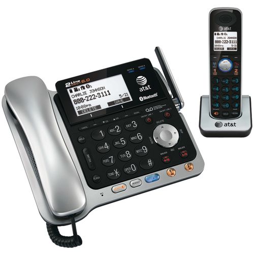 ATT TL86109 DECT 6.0 2-Line Corded/Cordless Phone System with Bluetooth(R) (Corded base system & single handset )