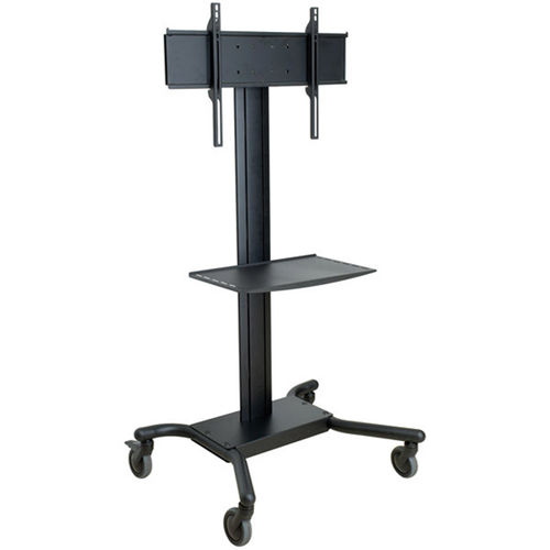 32"" To 60"" Universal Flat Panel TV Cart - Black With Metal Shelf