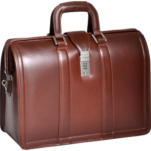 17"" Morgan Brown Leather Litigator Notebook Brief