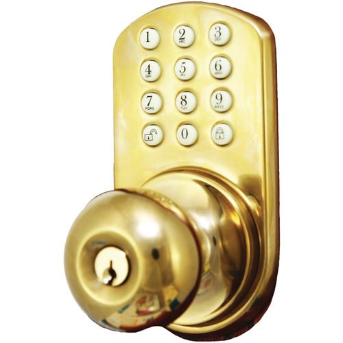 MORNING INDUSTRY INC HKK-01P Touchpad Electronic Door Knob (Polished Brass)
