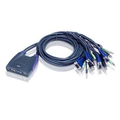 4 Port USB KVM w Bonded Cables