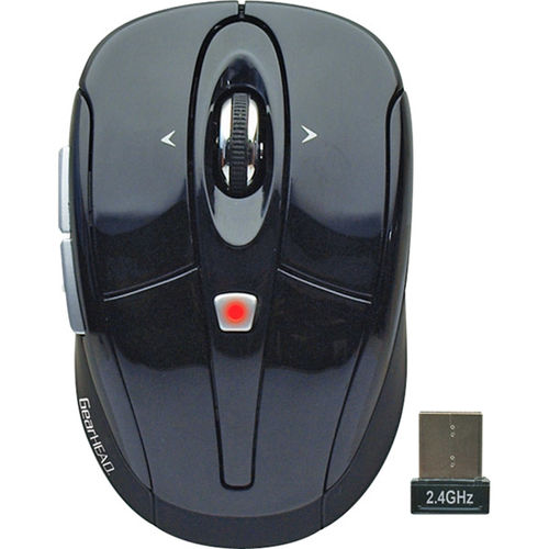 Black 2.4GHz Wireless Optical Tilt-Wheel Mouse