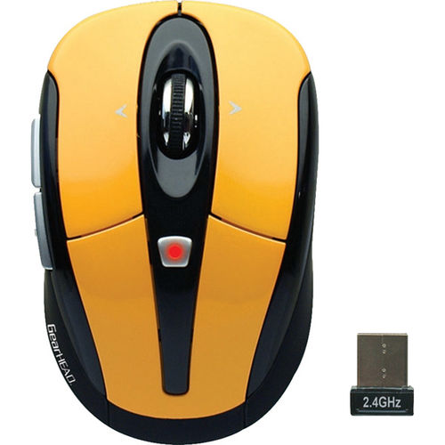 Yellow 2.4GHz Wireless Optical Tilt-Wheel Mouse