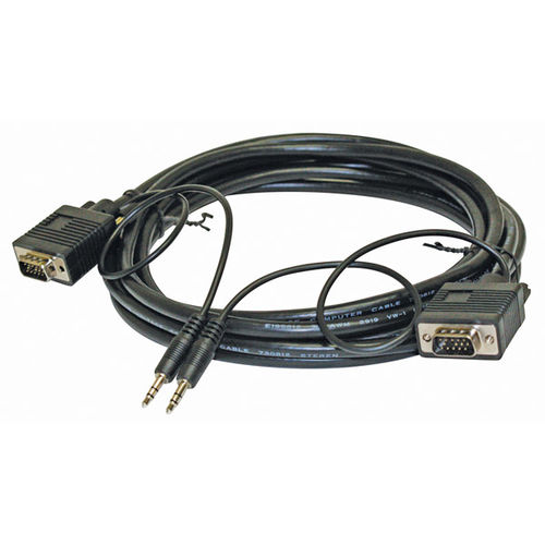 25' SVGA Monitor Cable With 3.5mm Stereo Audio Cable