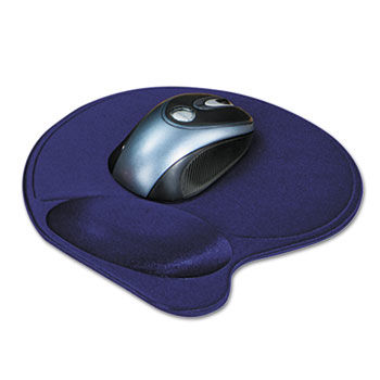 Wrist Pillow Extra-Cushioned Mouse Pad, Nonskid Base, 8 x 11, Blue