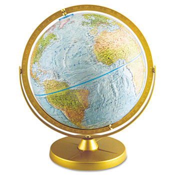 Physical and Political 12-Inch Globe, Metal Desktop Base
